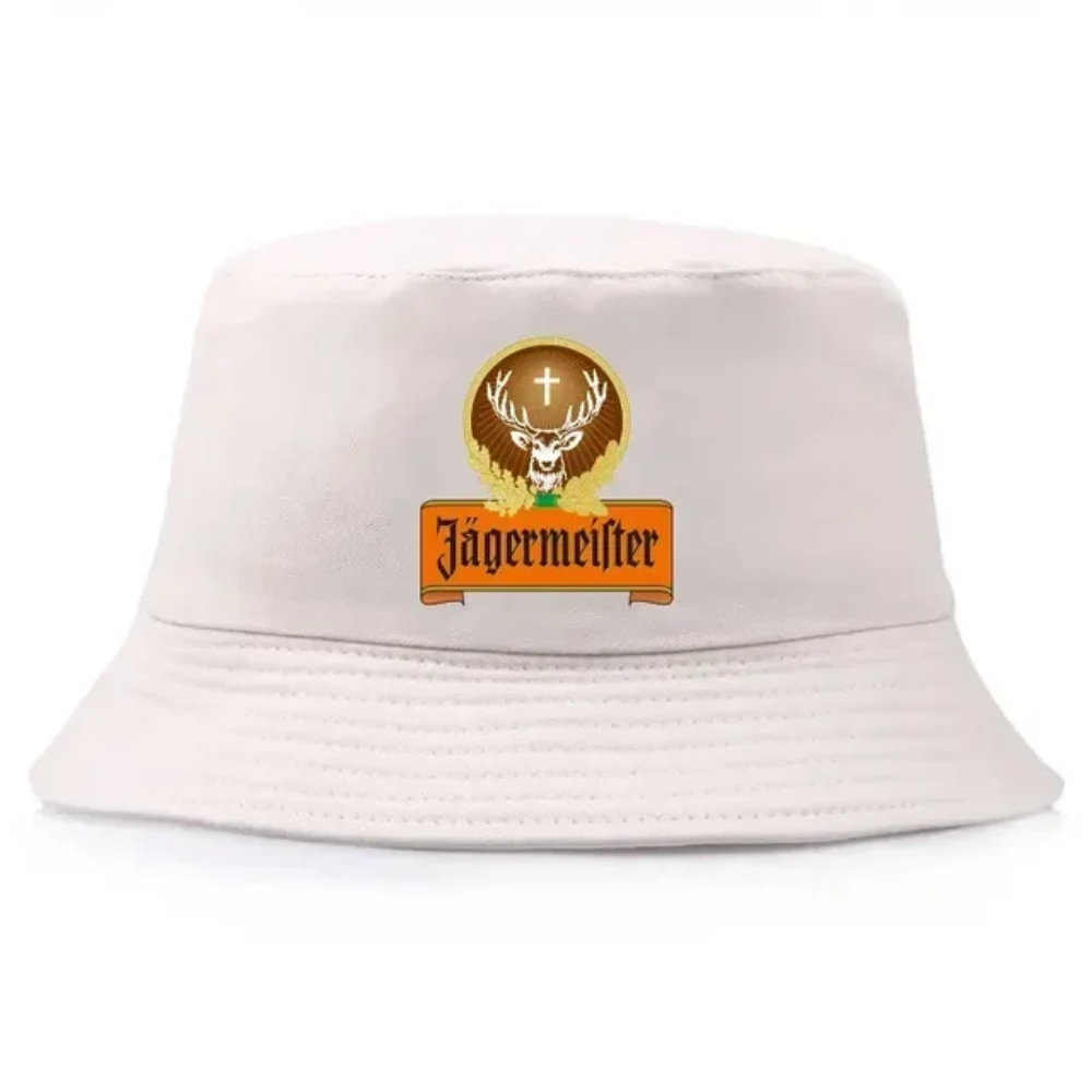 Bob de couleur beige avec inscrit le logo Jägermeister original de 2011.