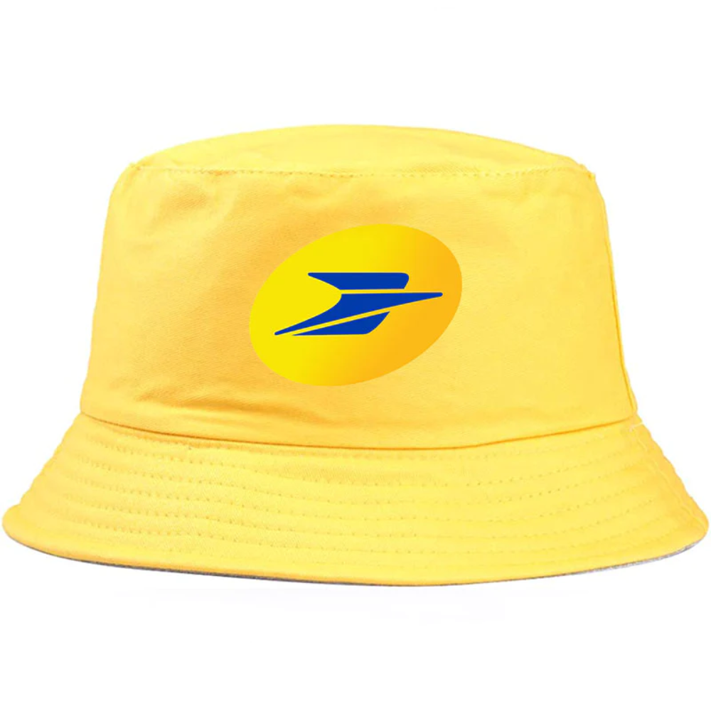 Bob de couleur jaune avec inscrit le logo La Poste.