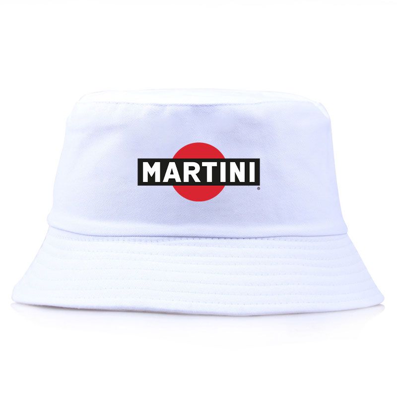 Bob de couleur blanc avec inscrit le logo Martini.