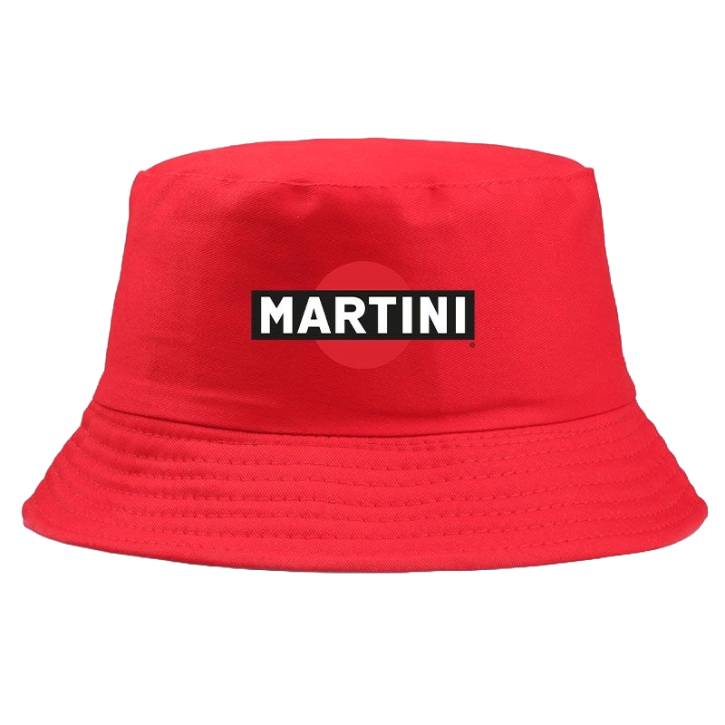 Bob de couleur rouge avec inscrit le logo Martini.